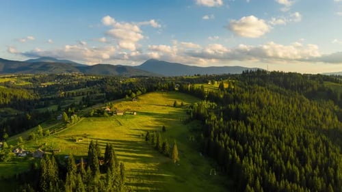 Hyperlapse of Sunset in the Summer Mountains with a Beautiful Sky