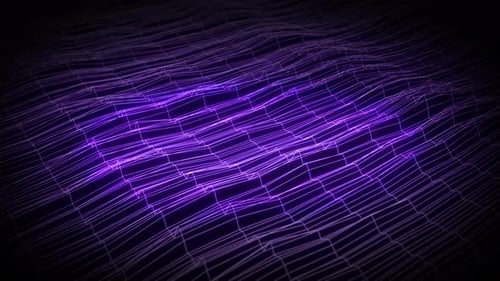 Dynamic Abstract Glowing Purple Wireframe Grid Background