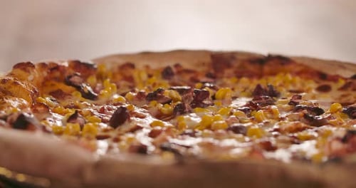 Pizza with Beans and Corn and Ham