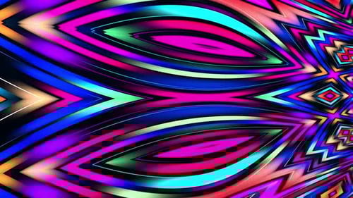 Dynamic Psychedelic Abstract Neon Kaleidoscope Background Animation