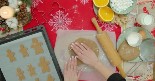 Gingerbread Cookie Preparation for Christmas Baking