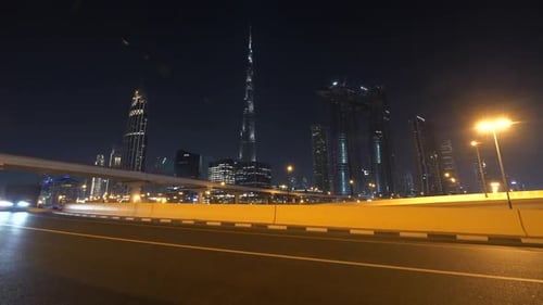 Cars Driving on City Highway Road in Rush Hour Traffic