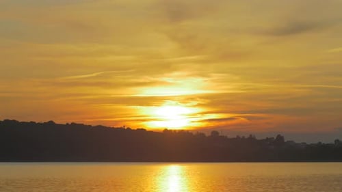 Golden sunset over a lake
