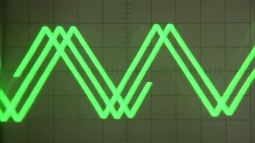 Green Oscilloscope Triangle Wave Pattern