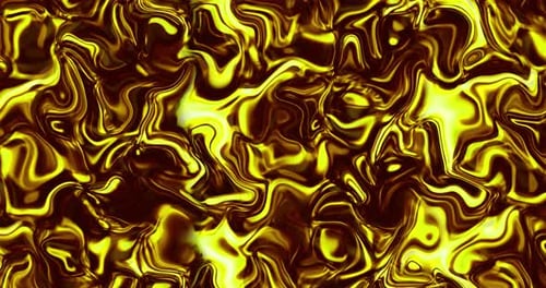 Abstract Golden Fluid Metallic Swirls Motion Background Loop