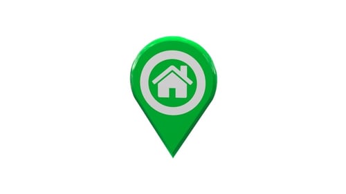 Animated Glossy 3D Home Location Map Pin Icon