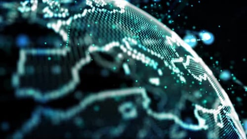 Close up of an Earth globe rotating