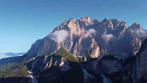 Astonishing Scenery of Italian Dolomites in Clouds