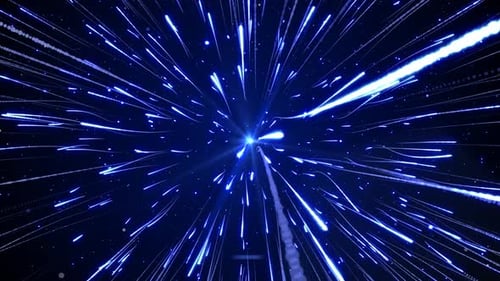 Futuristic Blue Light Speed Warp Tunnel Background Animation