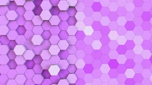 Animated Hexagonal Pattern Background Loop in Purple