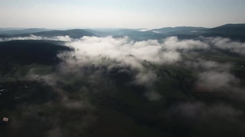 Fog Covering Mountain Area