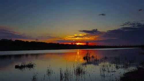 Sonnenuntergang über dem See, Panorama