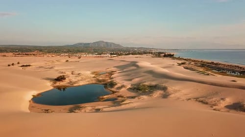 Drone View of Sand Dune Near the Seaside.