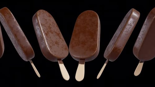 Chocolate Ice Cream Stick Bar Turnaround Moving Loop