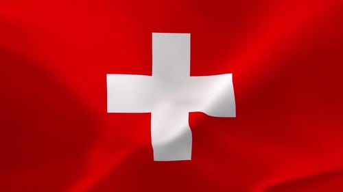 Realistic Waving Switzerland Flag Seamless Loop Animation