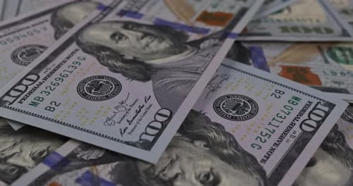 Close Up of United States 100 Dollar Bills