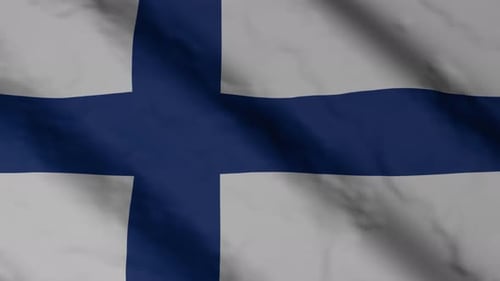 Seamless Loop of Finland National Flag Waving