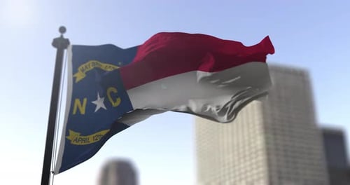 Realistic North Carolina State Flag Waving Animation