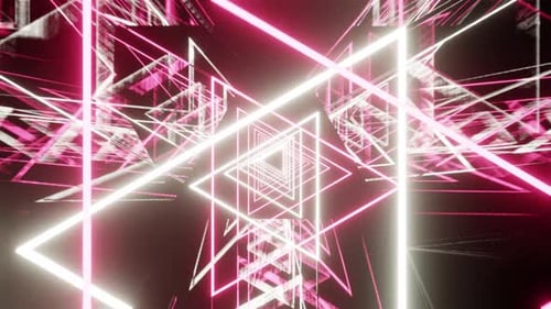Purple And Silver Triangles Party Background Vj Loop 4K
