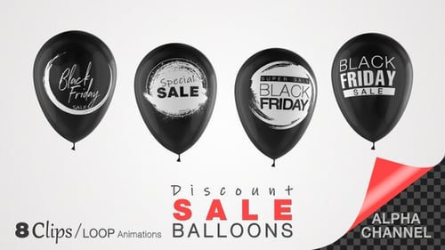 Animated Black Friday Sale Balloon Pack