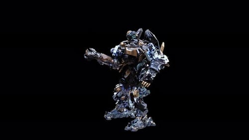 Futuristic Robot Waving Hand Animation