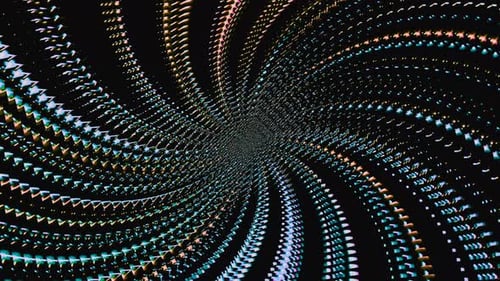 Futuristic Digital Tunnel with Swirling Neon Lights Animation