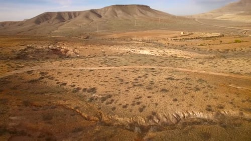 Aerial view of Caldera de Gairia Volcano and Aloe fields in Fuerteventura.
