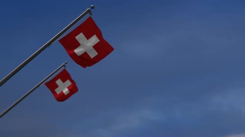 Switzerland National Flag Waving Seamless Loop