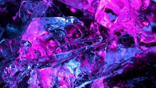 Ice Cubes with Blue and Pink Highlight