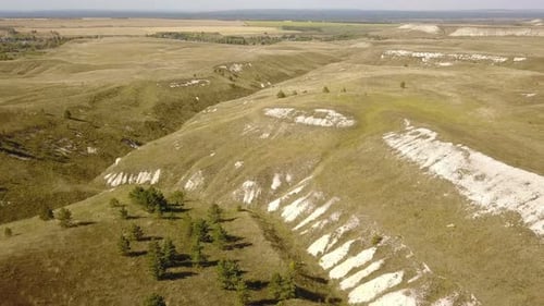 Aerial View of Serene Rolling Green Hills