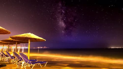 Vía Láctea con lapso de tiempo 4K desde la isla de Naxos, Cícladas, Grecia