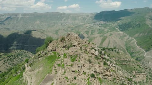 Beautiful mountain valley with rocks and lowlands