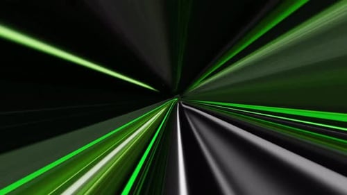 Abstract Green Light Speed Tunnel Loop Background