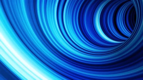 Futuristic Blue Light Tunnel Animation