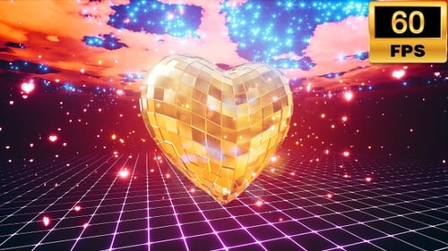 Goldenes Disco-Herz