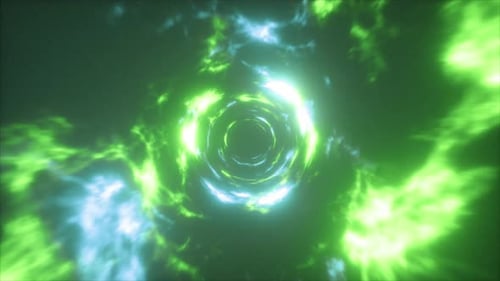 Flying in a Colorful Abstract Energy Tunnel