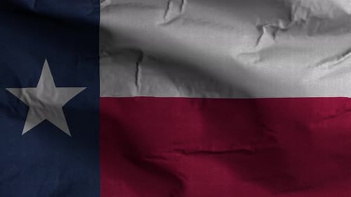 Waving Texas State Flag with Realistic Fabric Texture