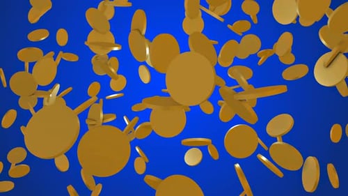 Falling Gold Coins Animated Loop Background
