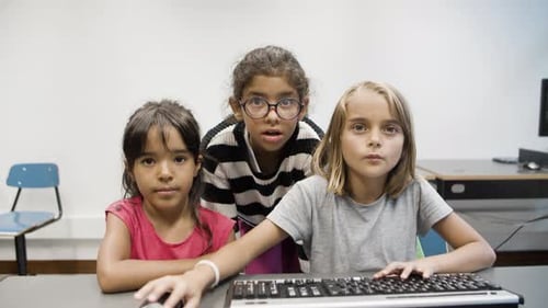 Children Working on a Computer in Class