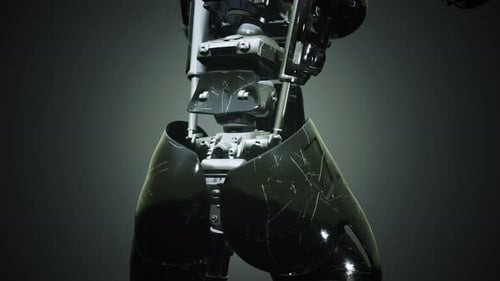 Futuristic Robot Cyborg Body Assembling Self 3D Animation