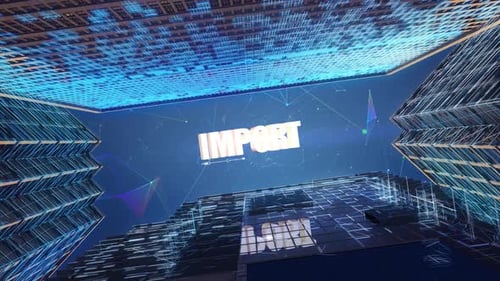 Futuristic Corporate City Network Text Reveal