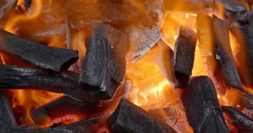 Charcoal BBQ fire