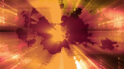 Abstract Paint Splatter Background with Glitch and Light Rays