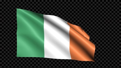 Realistic Waving Ireland Flag Animation