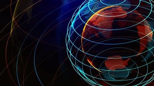 Futuristic Digital Earth Global Network Background Animation