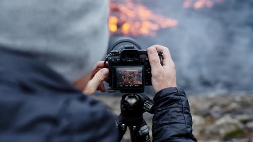 Photographer Photographs Forest Fire on Rocky Terrain