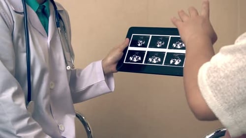 Pregnant Woman and Gynecologist Doctor at Hospital