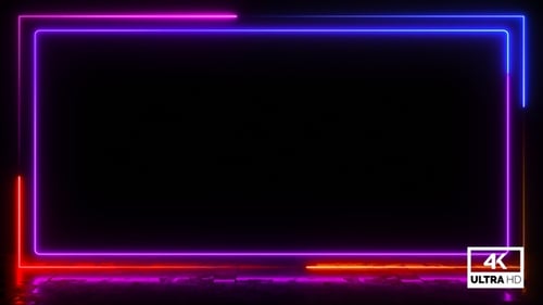 Leuchtender Neonrahmen-Hintergrund Seamless Loop V2