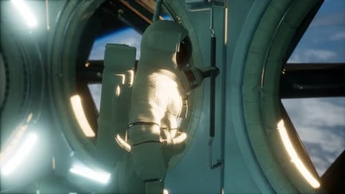 Astronaut in der Orbital-Raumstation