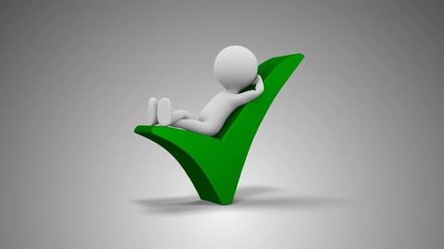 3D Man Swinging And Relaxing On A Right Sign Loop